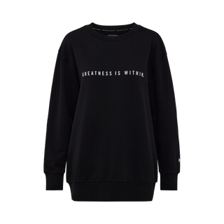 Everlast® EVERLAST Womens Oversized Greatness Is Within Crew Sweat Sweatshirt Black