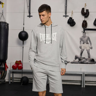 Everlast® EVERLAST Mens Iconic Maximized Logo Sweat Hoodie Sweatshirt Grey