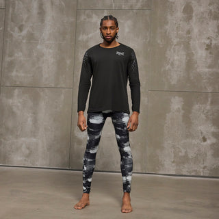 Everlast® EVERLAST Mens MMA AOP Combat Stretch Tights Long EVERDRI ™ Pants Black