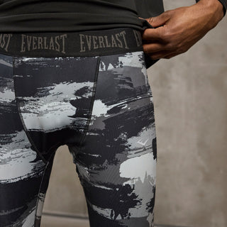 Everlast® EVERLAST Mens MMA AOP Combat Stretch Tights Long EVERDRI ™ Pants Black