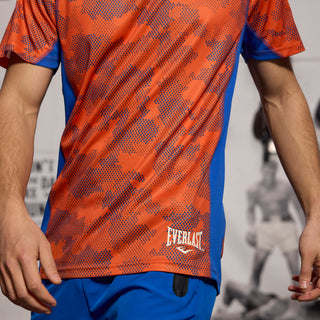 Everlast® EVERLAST Mens SS Athletic AOP Training Tee EVERDRI ™ T-shirt Orange