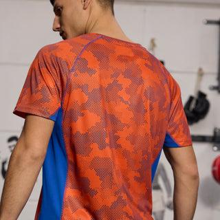 Everlast® EVERLAST Mens SS Athletic AOP Training Tee EVERDRI ™ T-shirt Orange