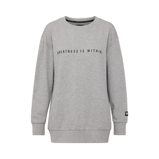 Everlast® EVERLAST Womens Oversized Greatness Is Within Crew Sweat Sweatshirt Grey