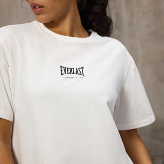 Everlast® EVERLAST Womens SS Oversized Iconic Cotton Stretch Tee T-shirt White