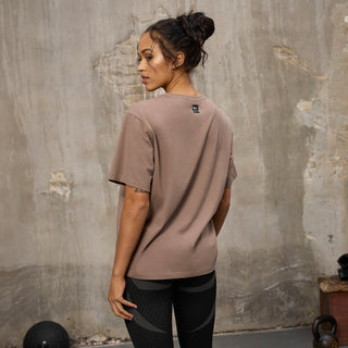 Everlast® EVERLAST Womens SS Oversized Iconic Cotton Stretch Tee T-shirt Sand